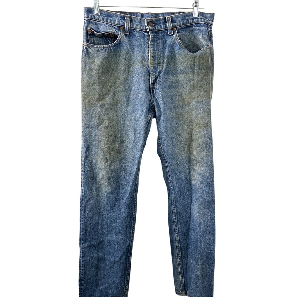 Levi's Distressed 505‎ Jeans 34x32 Blue Stained Workwear Grunge Streetwear 90s